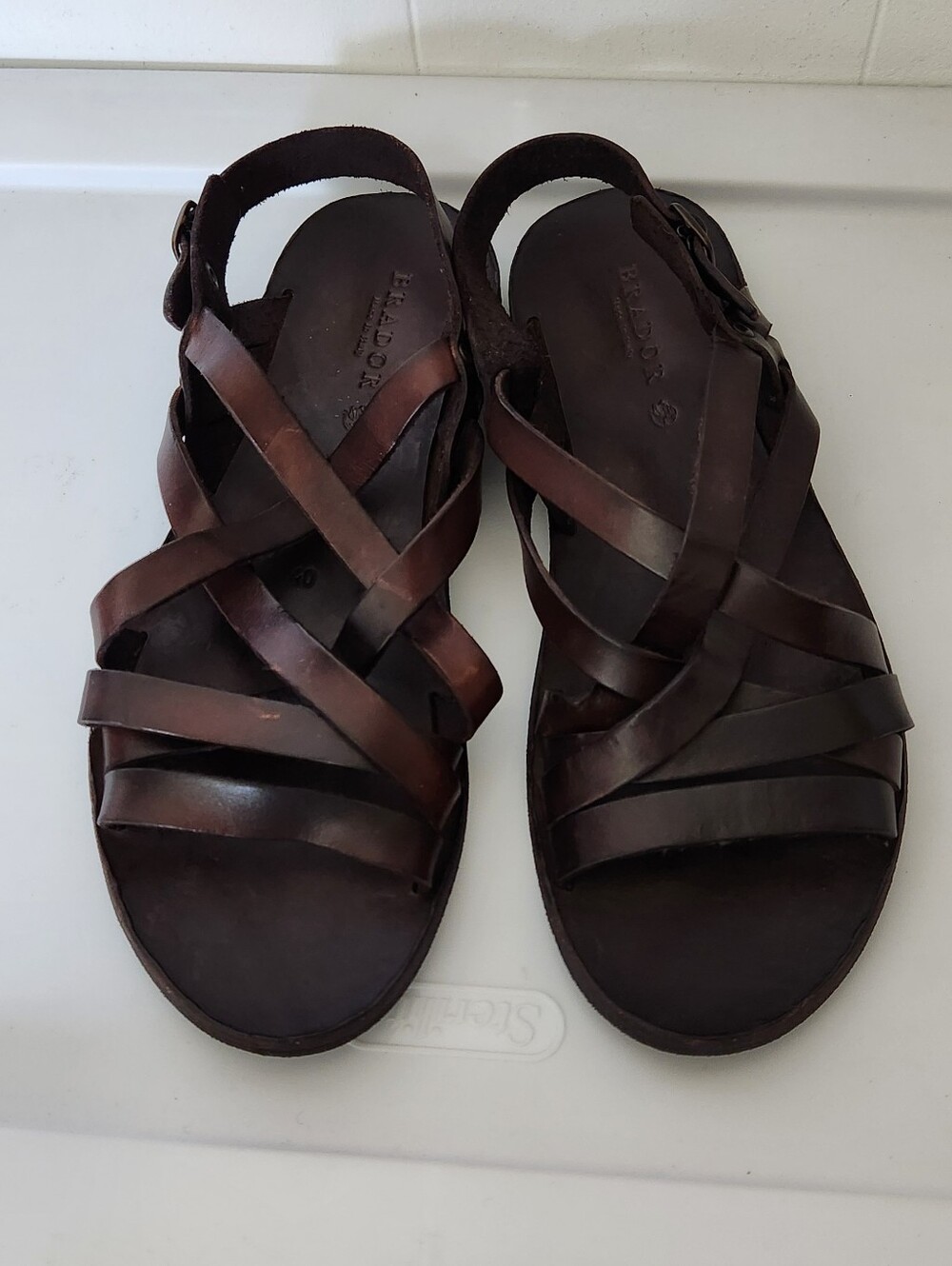 MULIER MAHOGANY Leather Sandals By Brador